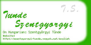 tunde szentgyorgyi business card