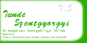 tunde szentgyorgyi business card